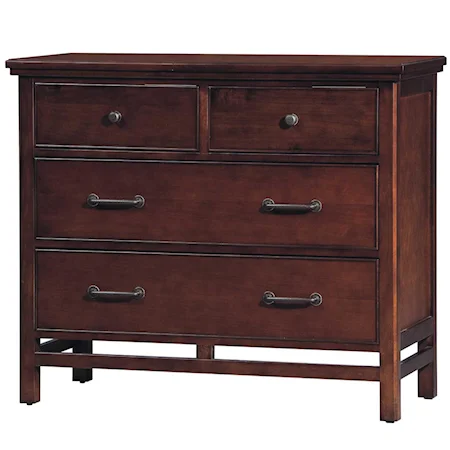 4-Drawer TV Chest with Drop-Front Top Drawers